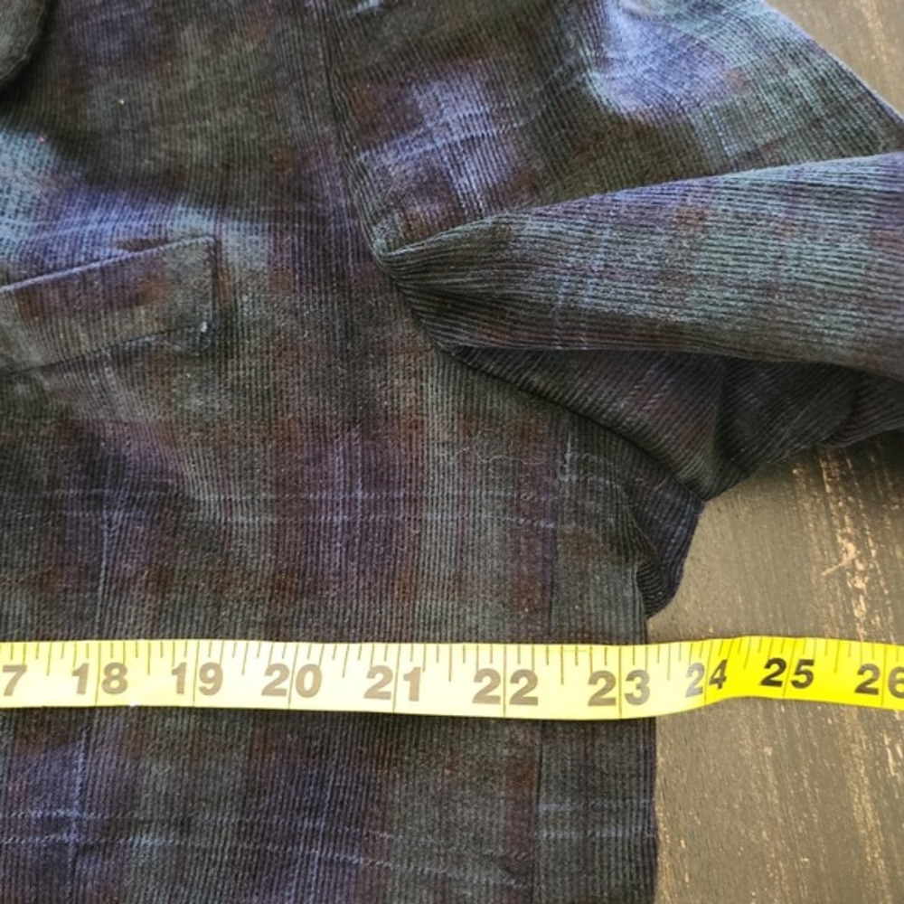 Saddlebred Corduroy Sports Coat Men's 44L Green Tartan Plaid Preppy Holiday - Picture 6 of 13